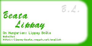 beata lippay business card